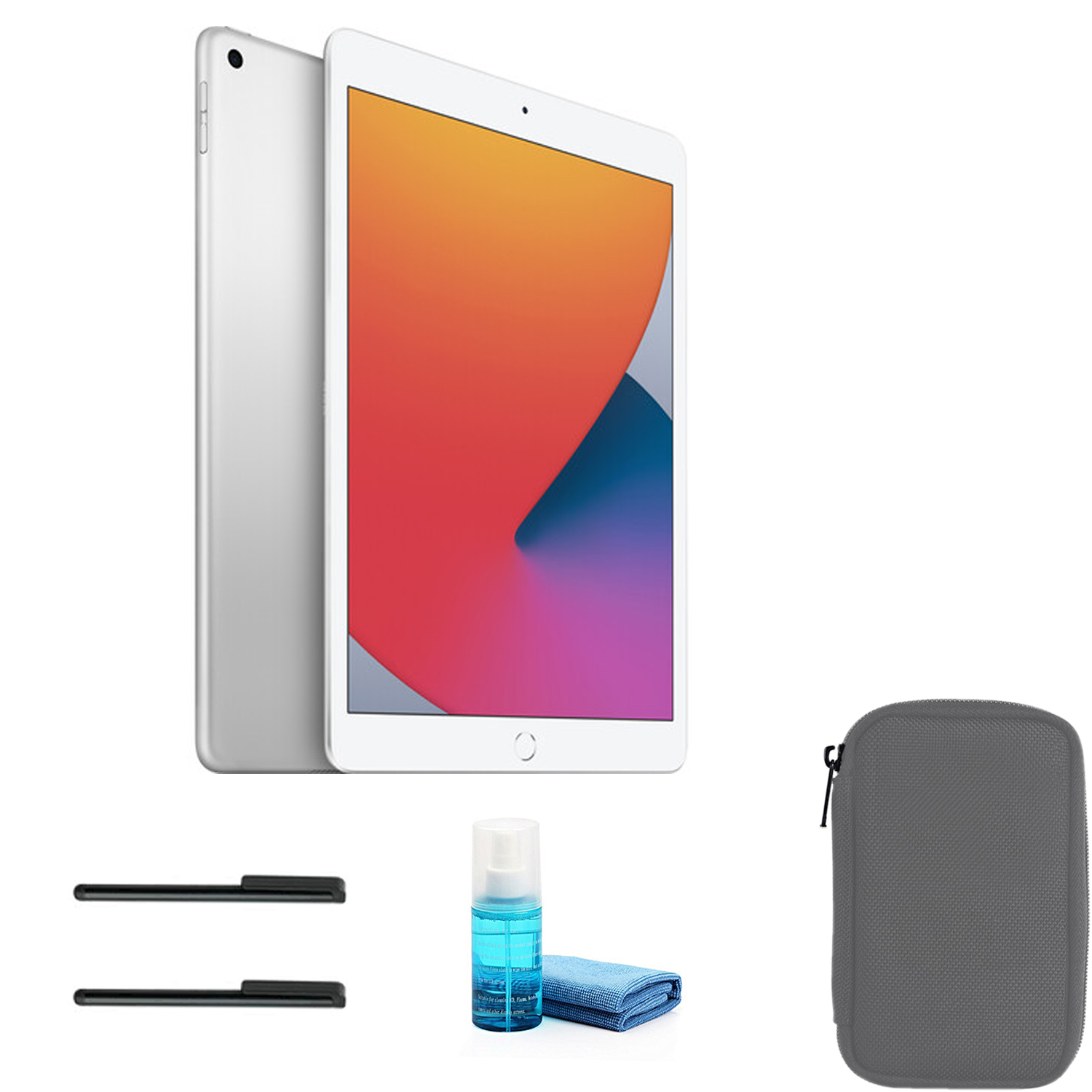 Apple 10.2 Inch iPad (32GB, Wi-Fi Only, Silver) MYLA2LL/A with Gray Sleeve