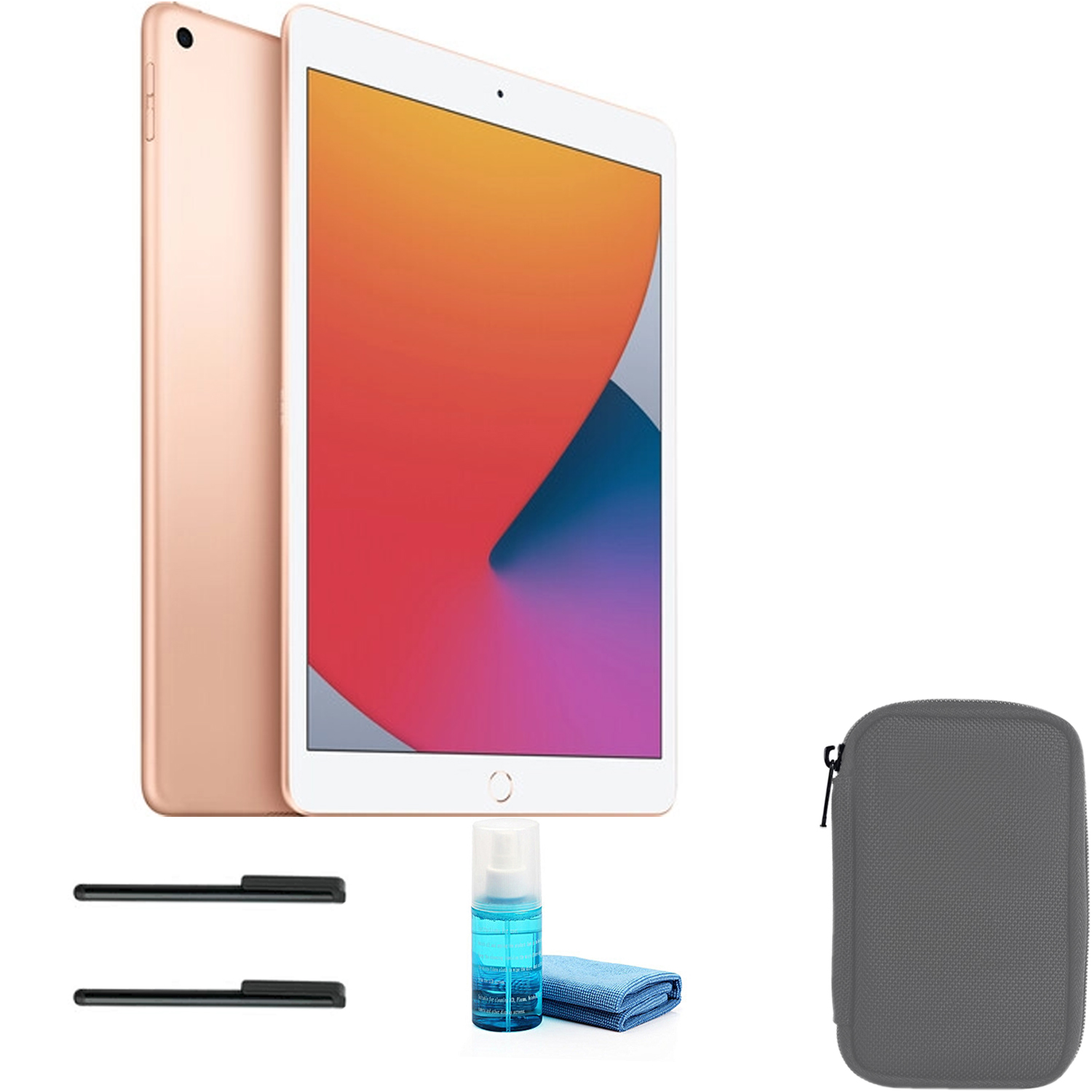 Apple 10.2 Inch iPad (128GB, Wi-Fi Only, Gold) MYLF2LL/A with Gray Sleeve - Picture 1 of 1