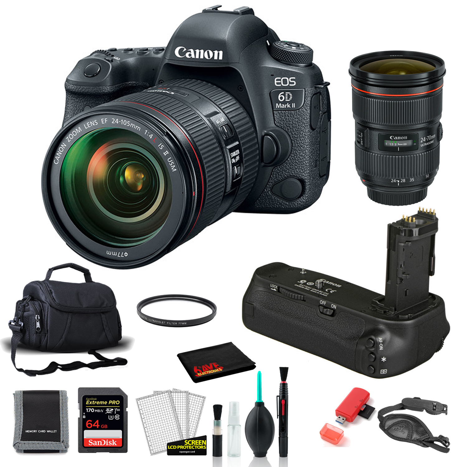 Canon 6D Mark II Camera with 24-105mm Lens Kit with EF 24-70mm