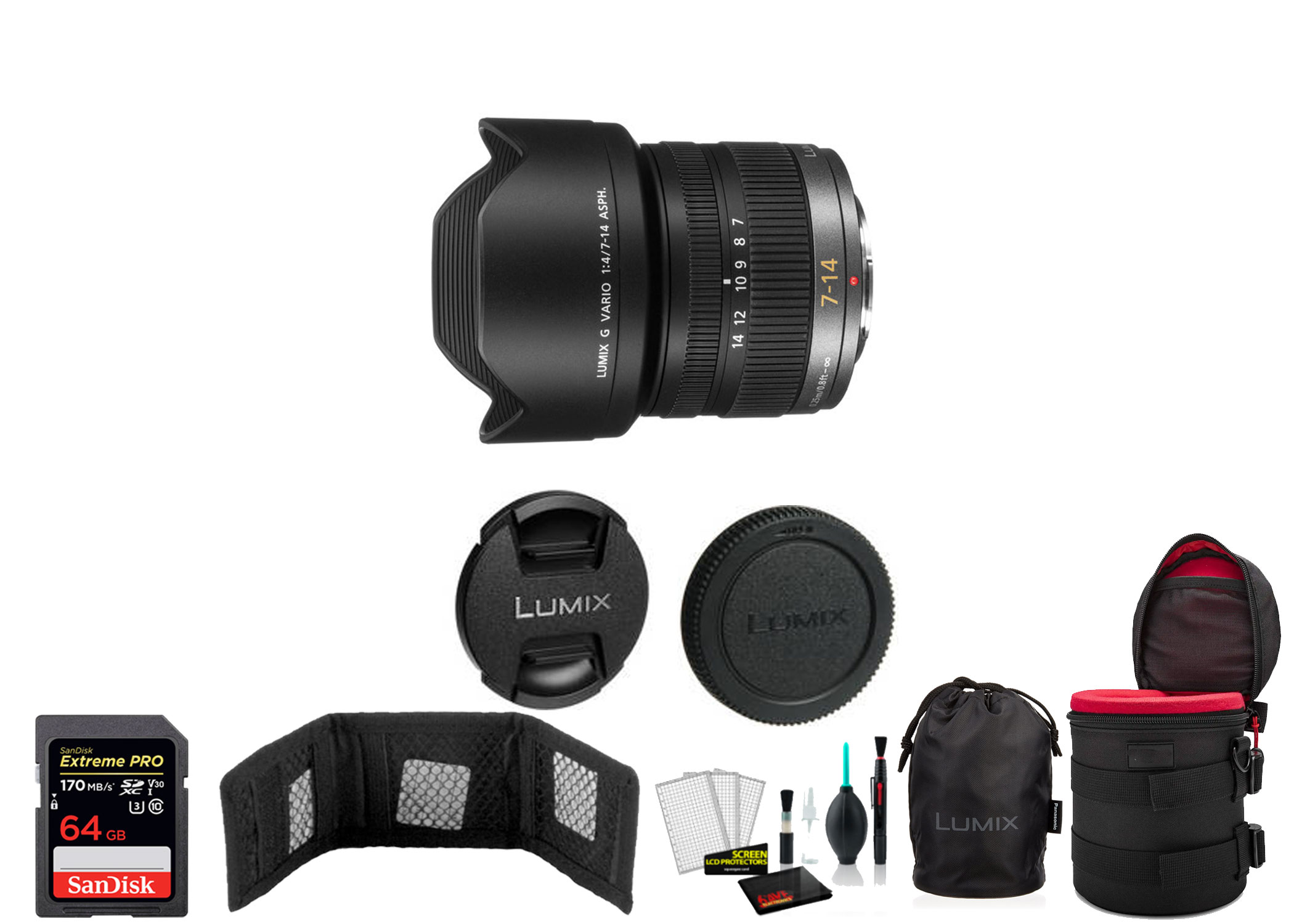 Panasonic Lumix G Vario 7-14mm f/4 ASPH. Lens with Memory Card