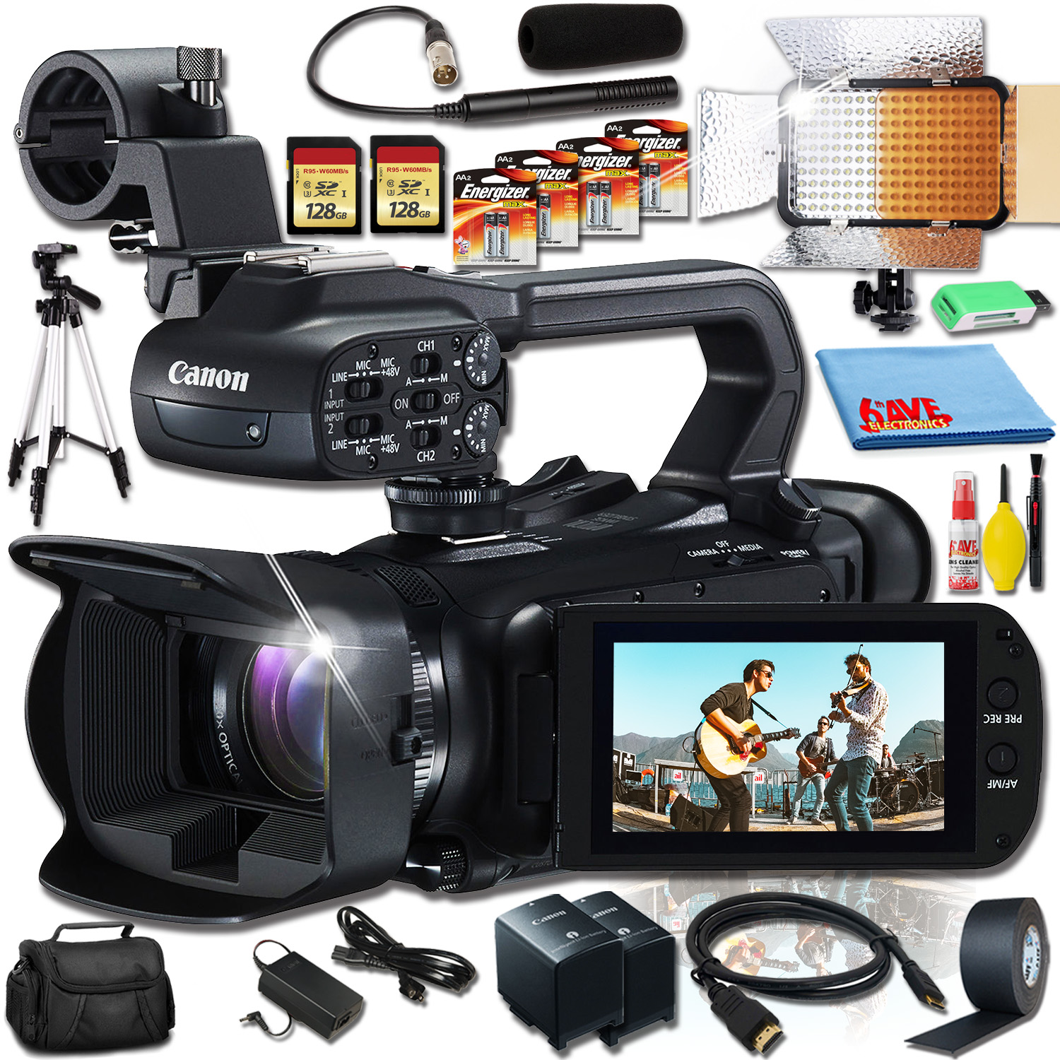 Canon XA45 Professional 4K Camcorder +JVC Microphone, Godox Barn Door