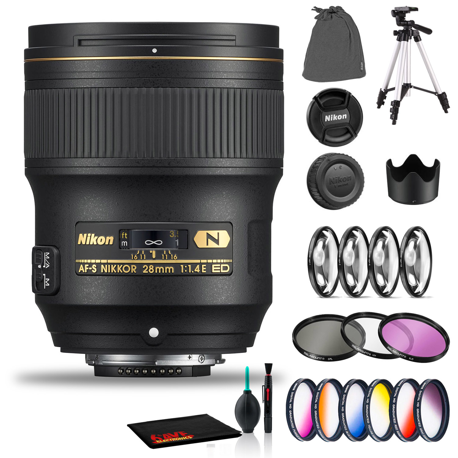 Nikon Af S Nikkor 28mm F 1 4e Ed Lens Includes Filter Kits And Tripod Ebay