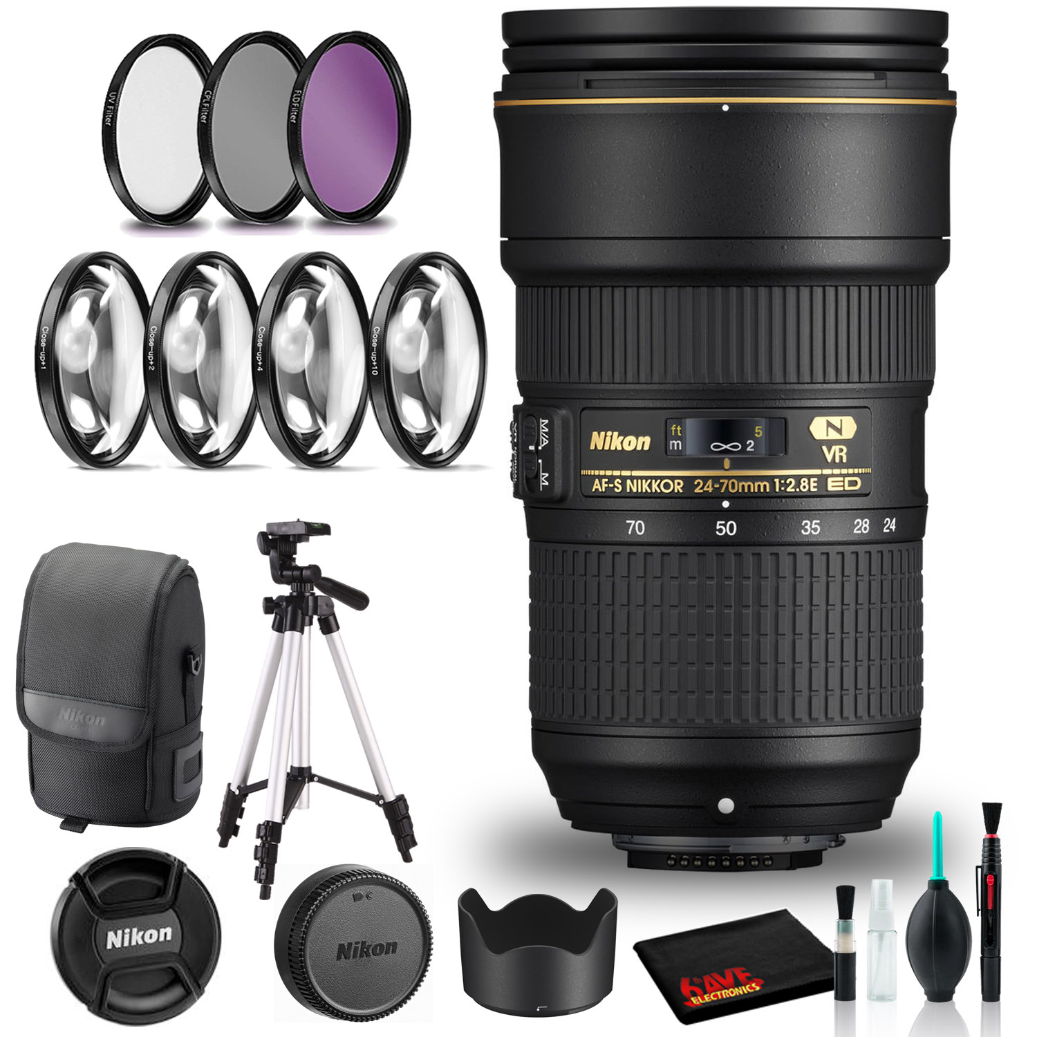 Nikon AF-S NIKKOR 24-70mm f/2.8E ED VR Lens(Intl Model) with 