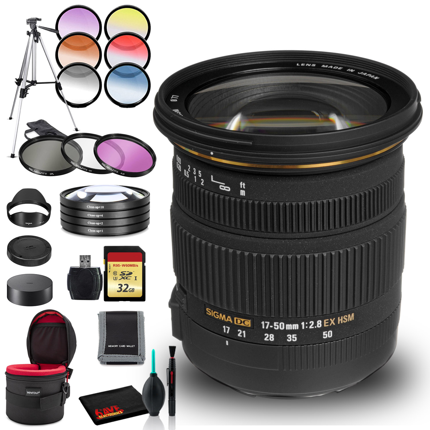 Sigma 17 50mm F 2 8 Ex Dc Os Hsm Lens For Canon Ef Cleaning Kit Tripod 32gb M Ebay