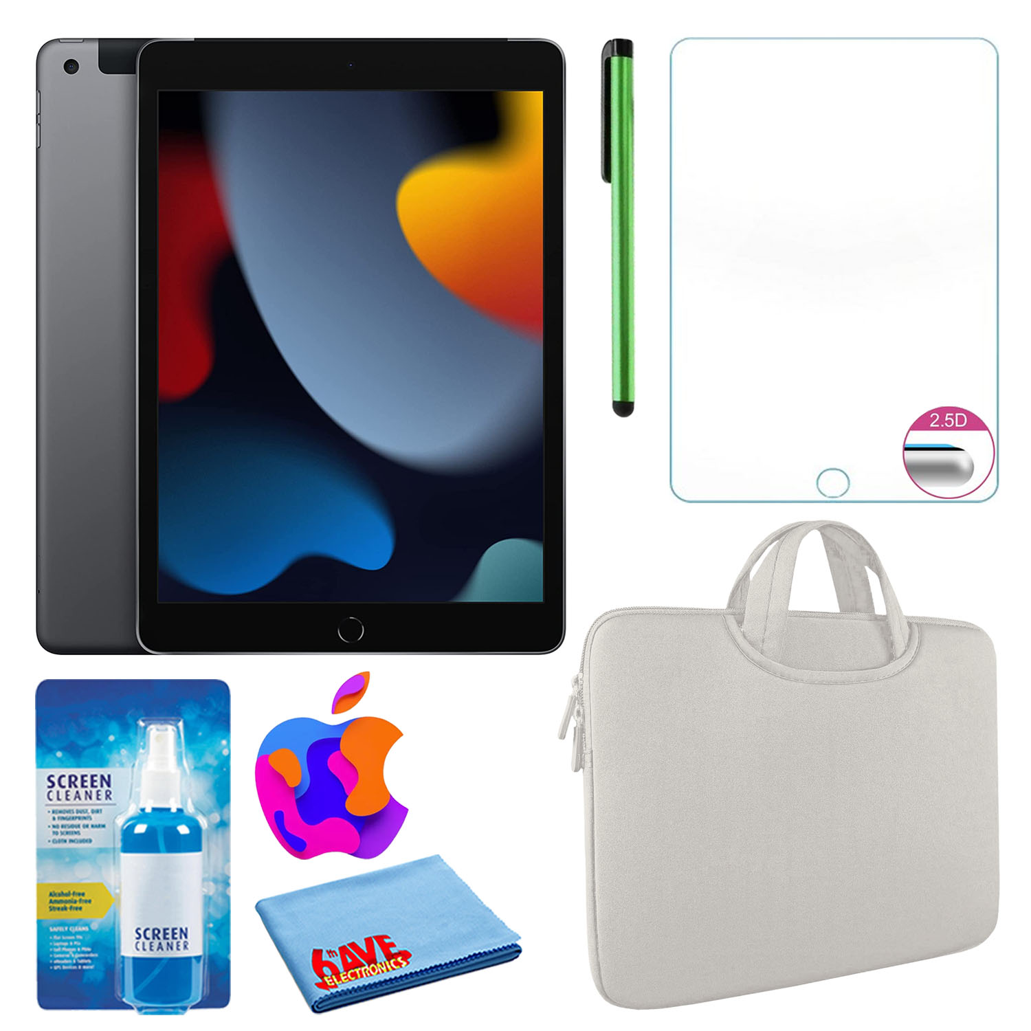 Apple 10.2" iPad (2021, 64GB, Wi-Fi, Space Gray) All You Need Travel Bundle - Picture 12 of 12