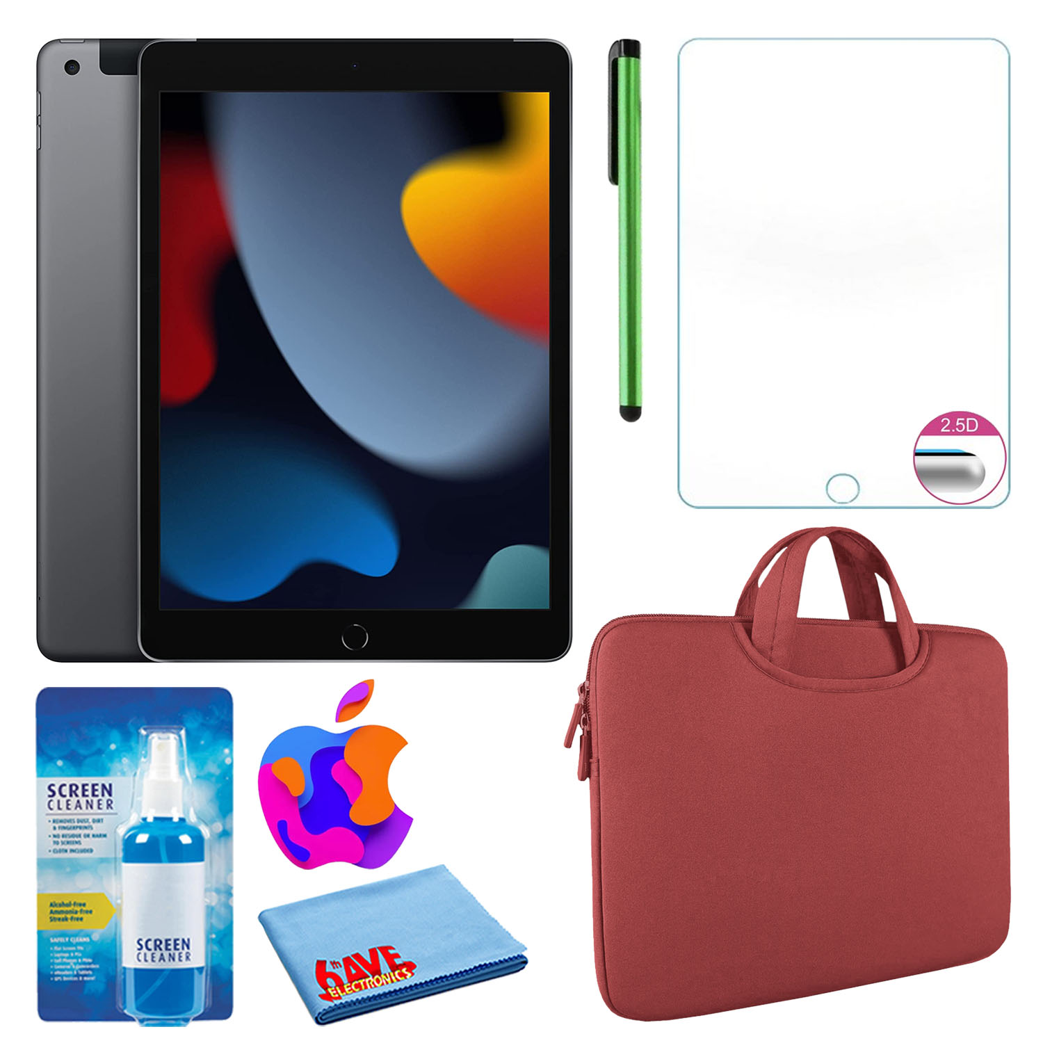 Apple 10.2" iPad (2021, 64GB, Wi-Fi, Space Gray) All You Need Travel Bundle - Picture 11 of 12