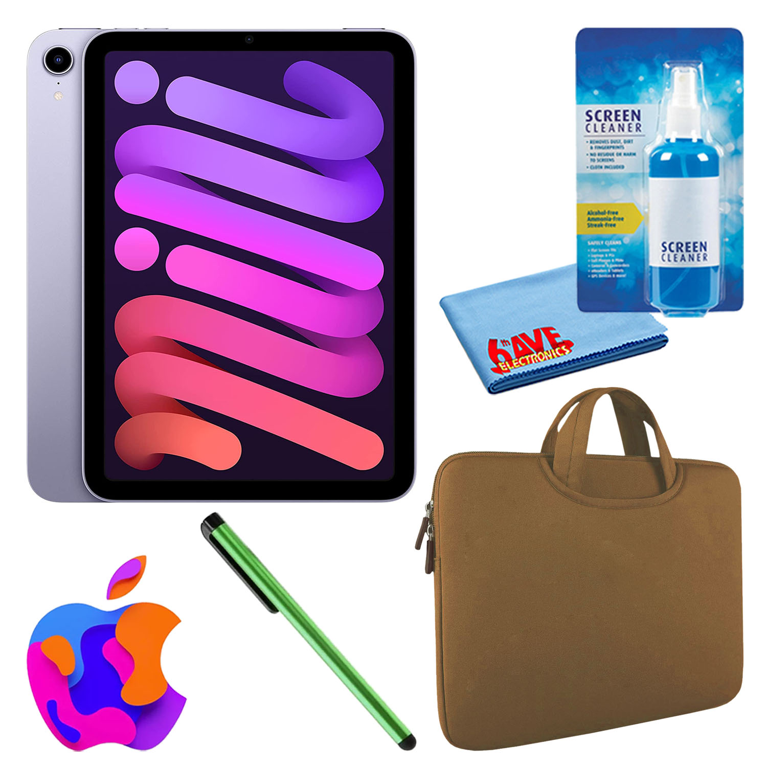 Apple iPad Mini 6 (256GB, Wi-Fi, Purple) Bundle with Zipper Sleeve - Picture 15 of 21