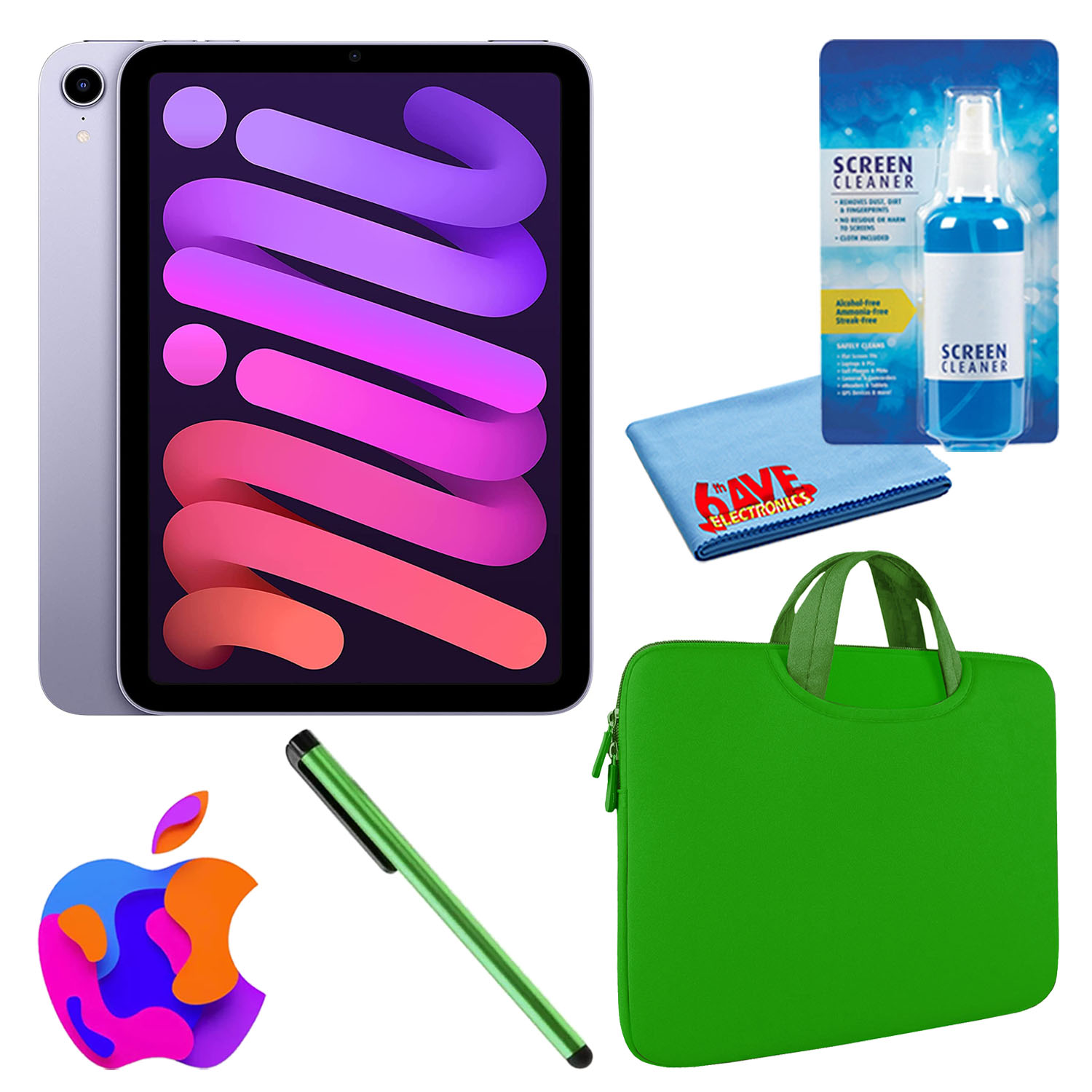 Apple iPad Mini 6 (256GB, Wi-Fi, Purple) Bundle with Zipper Sleeve - Picture 14 of 21