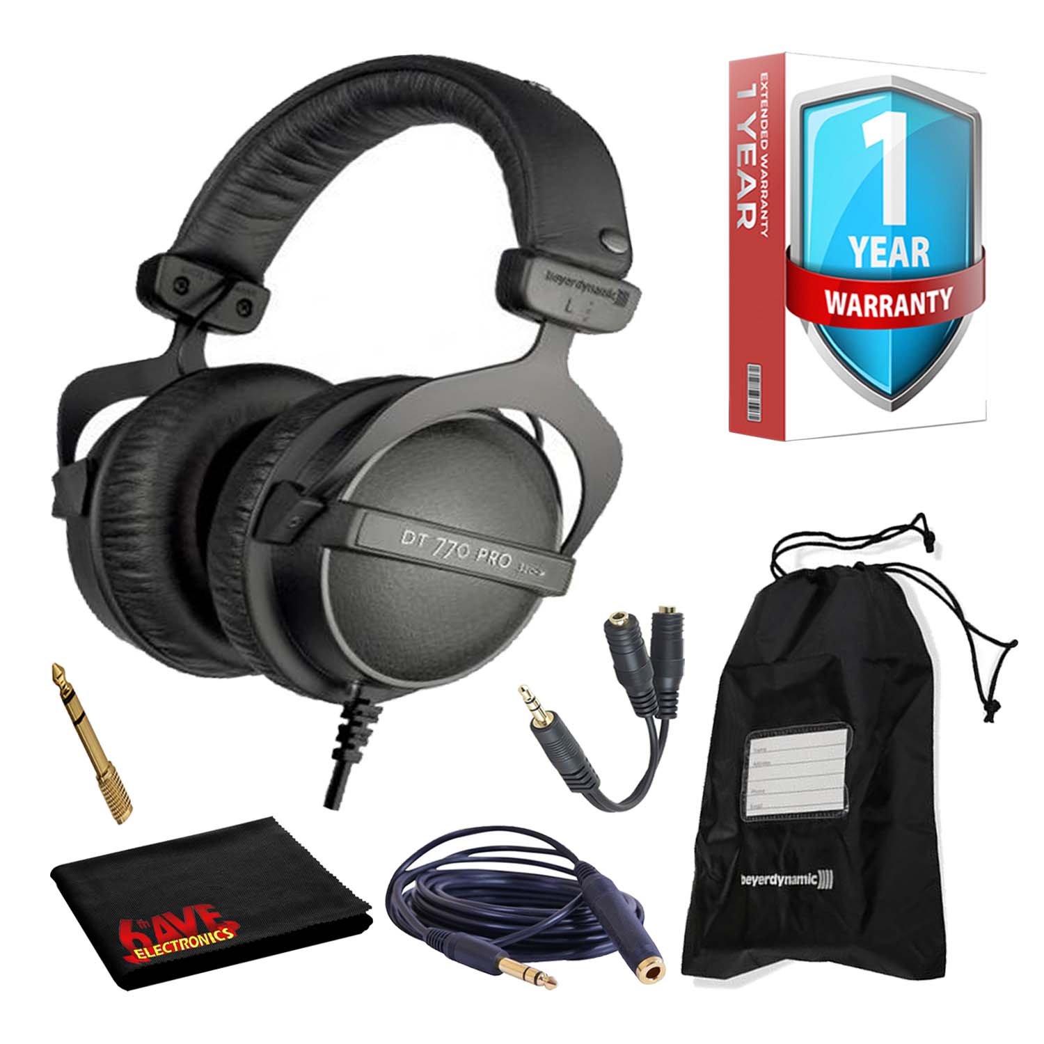 Beyerdynamic DT 770 Pro 32 Ohm ClosedBack Studio Recording Headphones Bundle eBay
