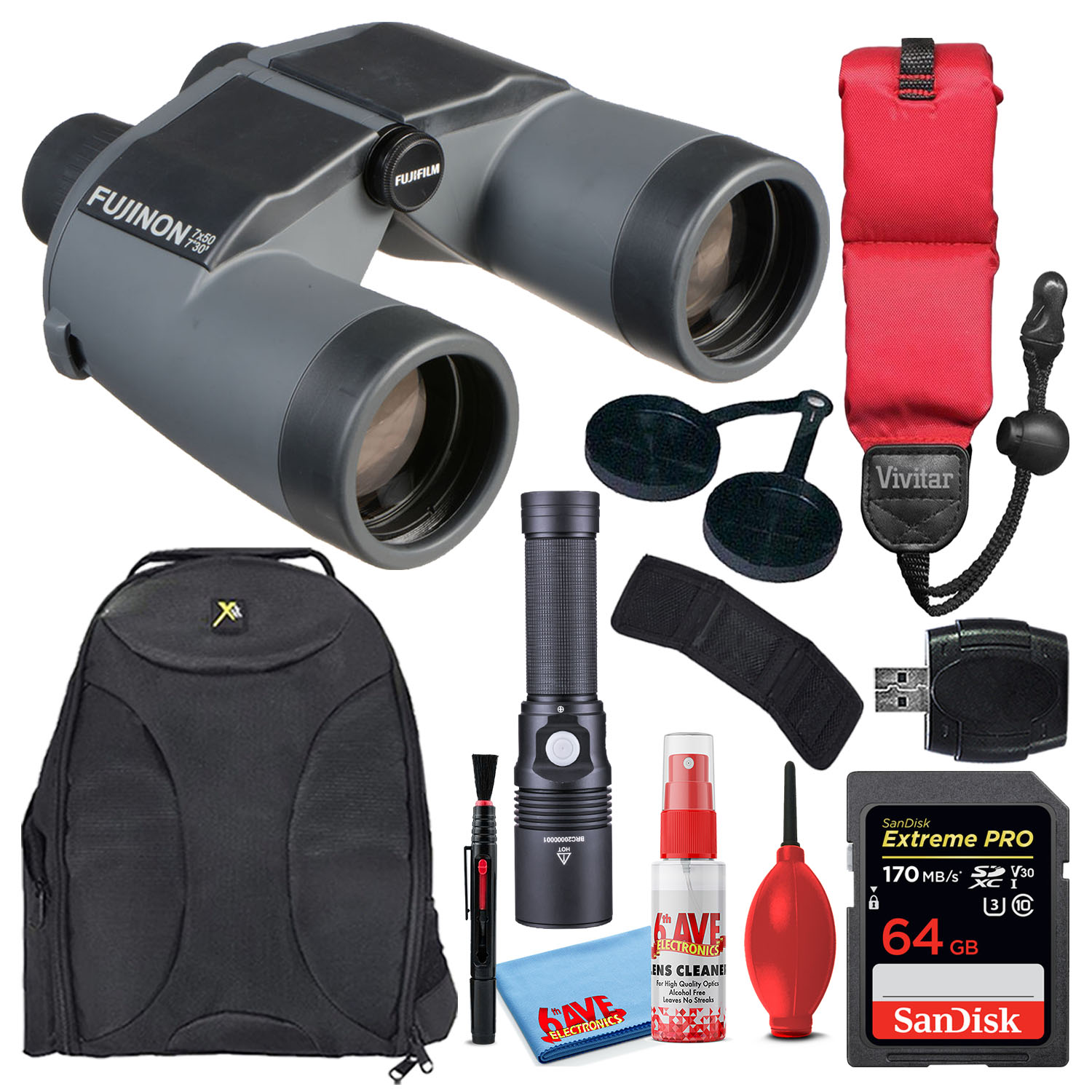 Бинокль Fujifilm 7x50 WP-XL Mariner Porro Prism комплект SD-карт на 64 ГБ 58190₽