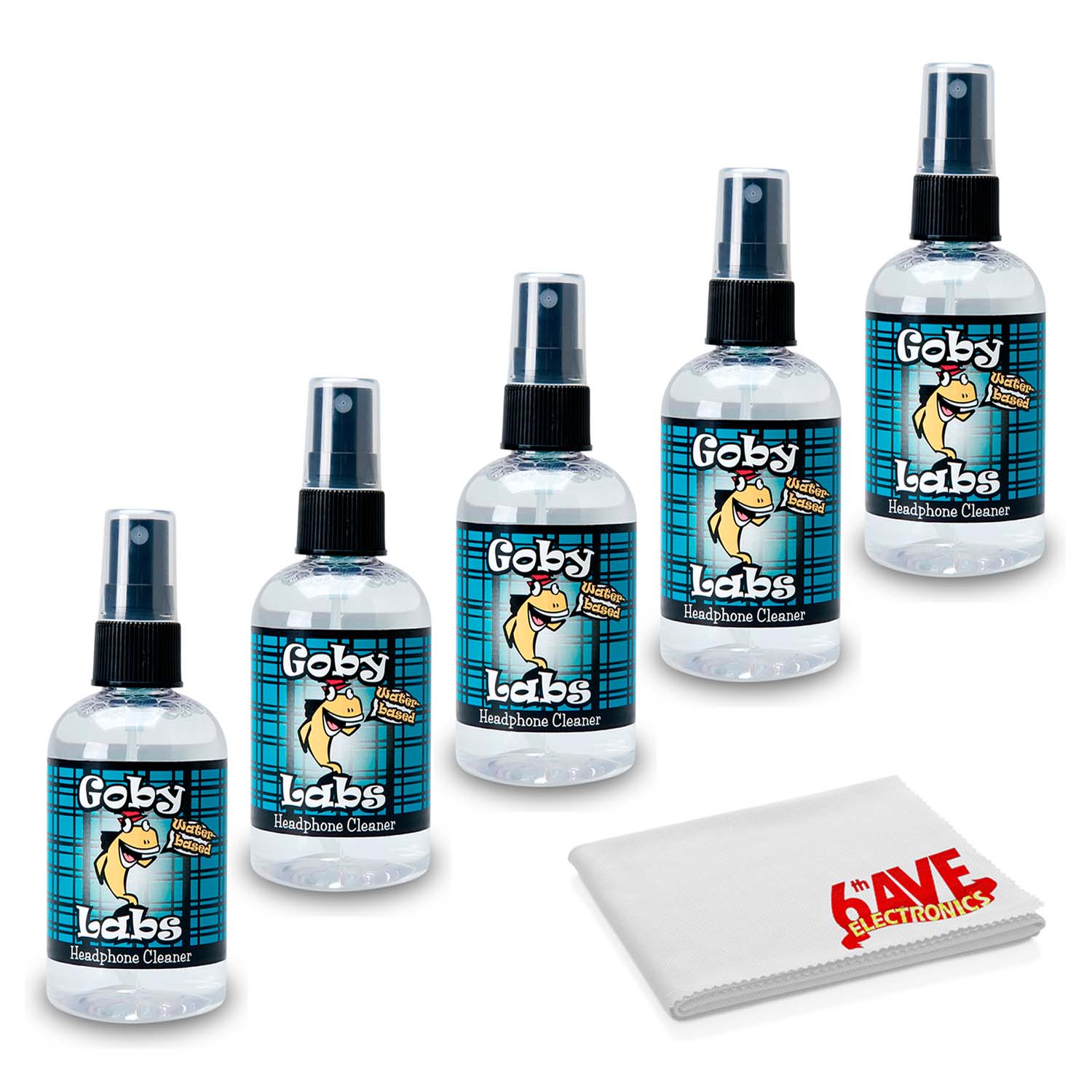 Спрей для дезинфекции и очищения наушников Goby Labs 5 упаковок 4 жидких унции с салфеткой 9490₽