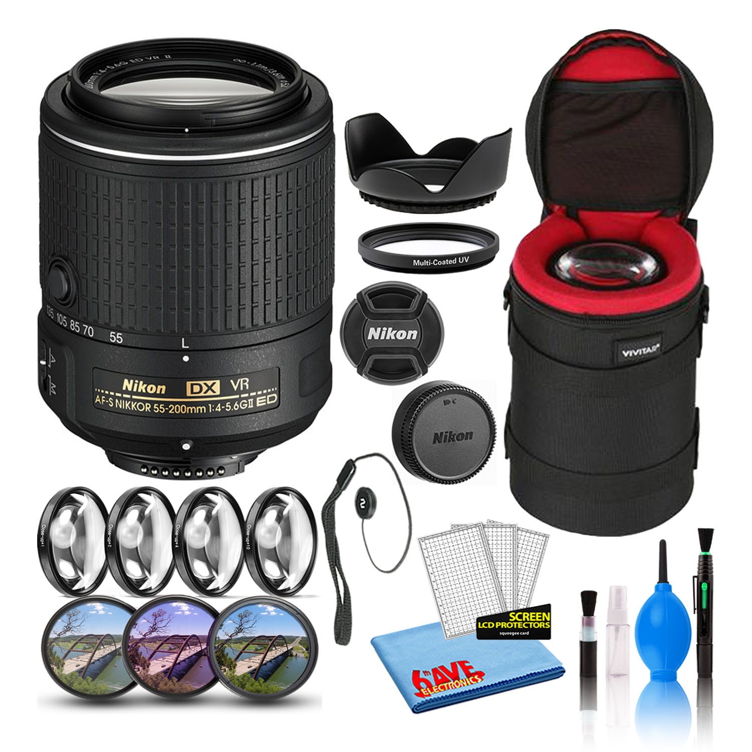 Nikon AF-S DX 55-200mm f/4-5.6G ED VR II Lens (20050) Intl Model