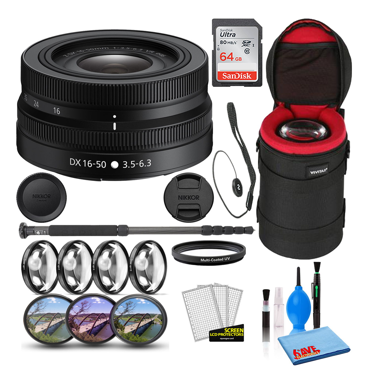 Nikon NIKKOR Z DX 16-50mm f/3.5-6.3 Lens (20084) Intl Model Bundle