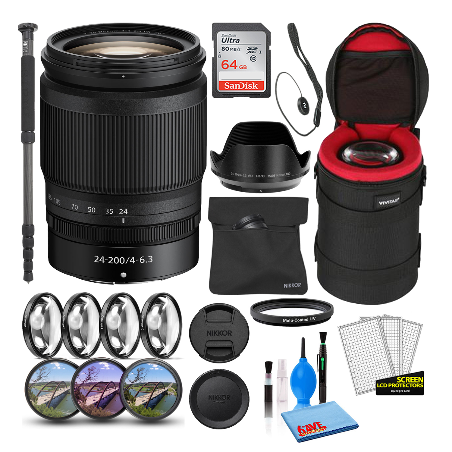Объектив Nikon NIKKOR Z 24-200mm f/4-6.3 (20092) В комплекте с международной моделью + SD-карта на 64 ГБ