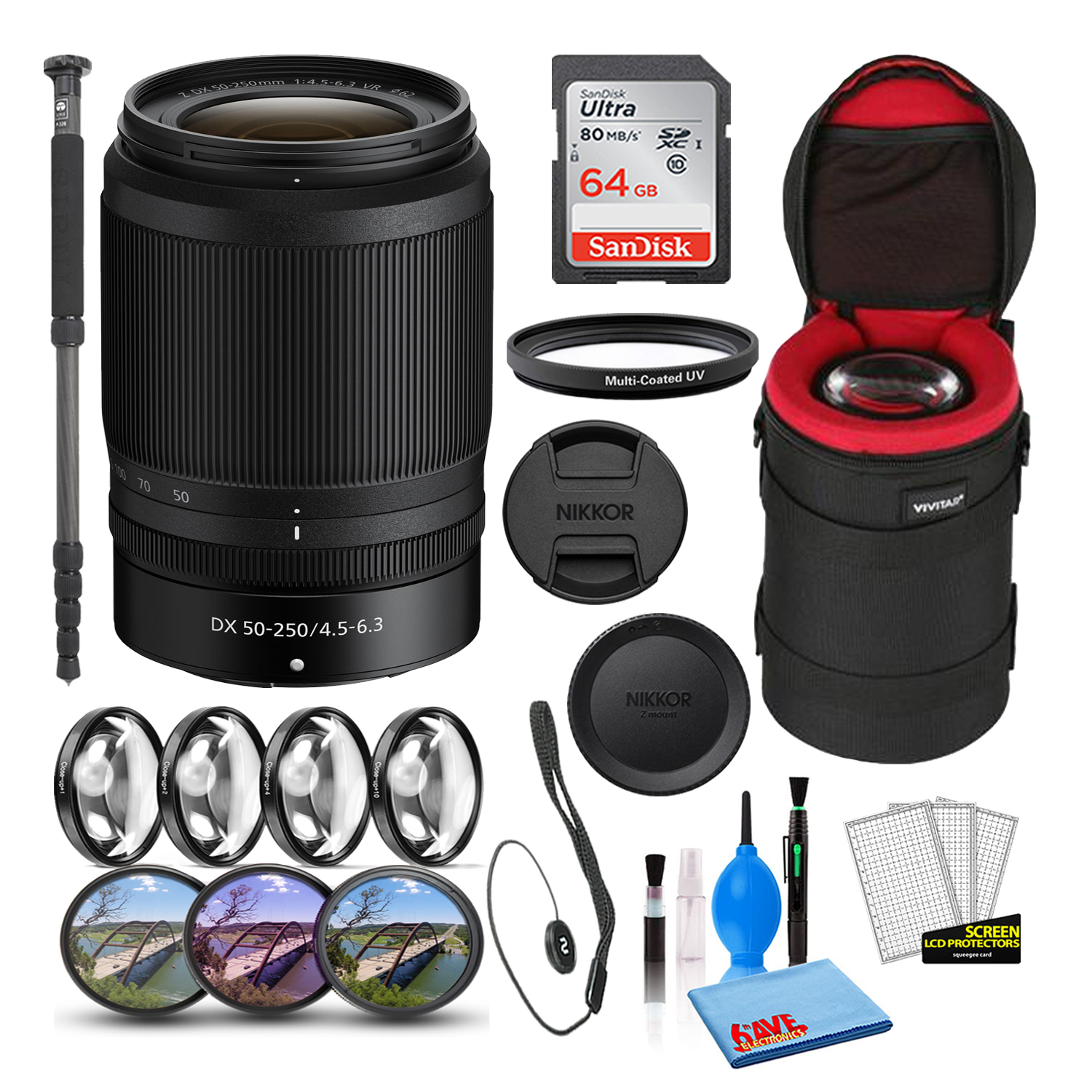 Nikon NIKKOR Z DX 50-250mm f/4.5-6.3 VR Lens Intl Model Bundle +