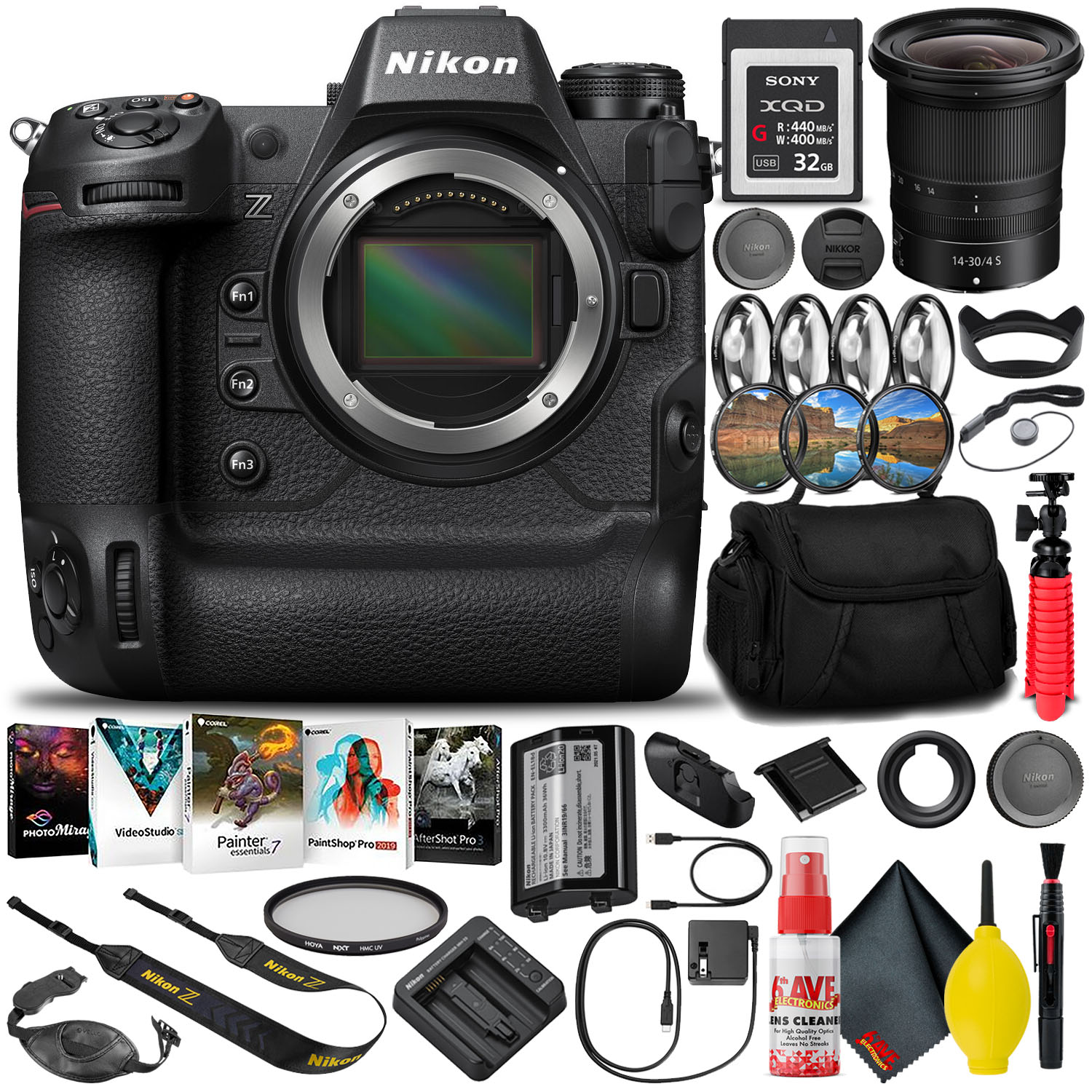 Nikon Z9 Mirrorless Camera (1669) with 14-30mm Lens + 32GB XQD
