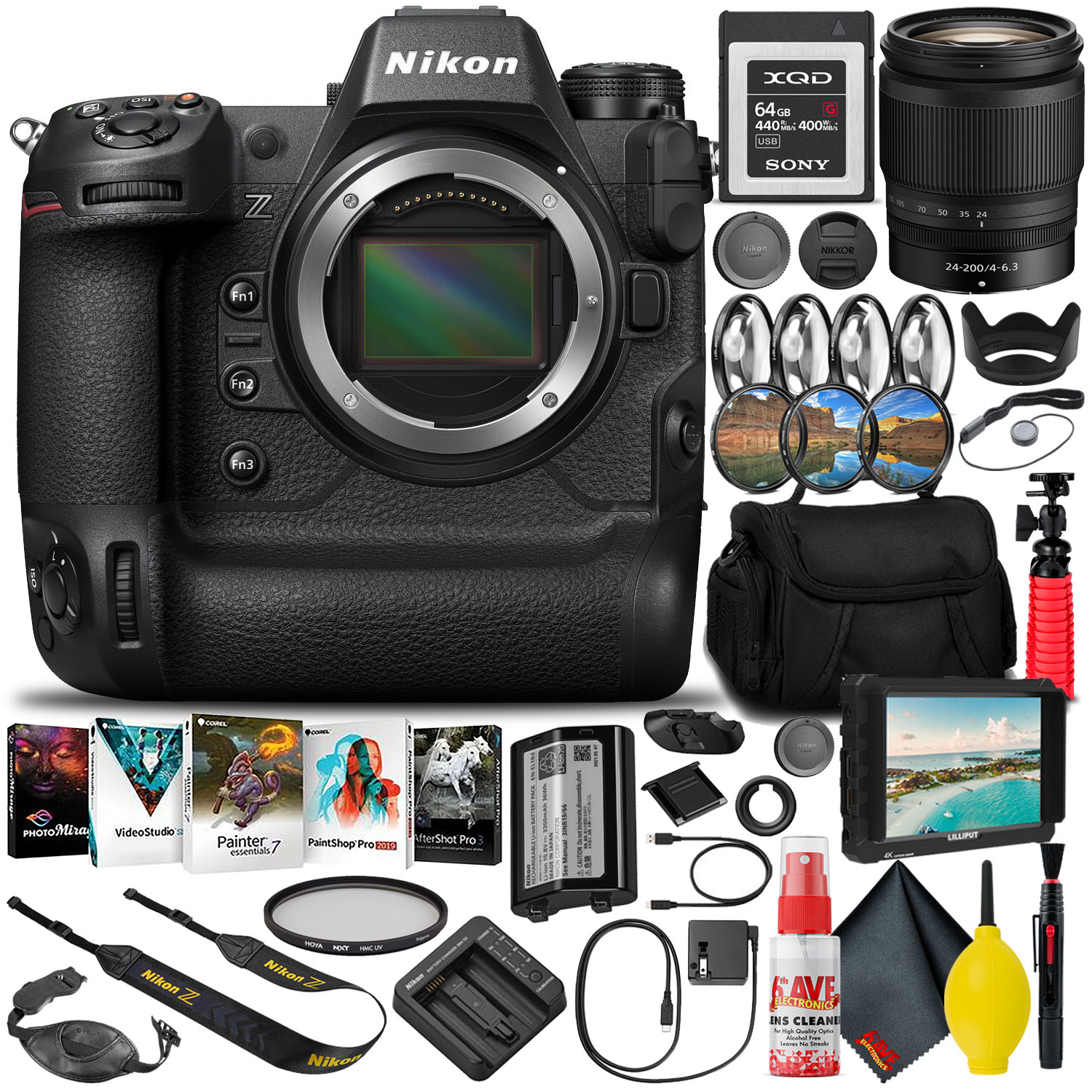 Беззеркальный фотоаппарат Nikon Z9 (1669) с объективом 24-200 мм + карта памяти XQD емкостью 64 ГБ (МЕЖДУНАРОДНАЯ)