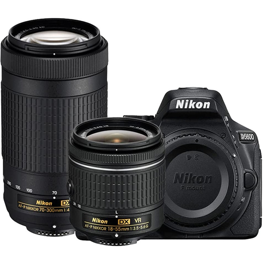 Nikon D5600 24.2MP DX-Format DSLR Digital Camera Dual Zoom Lens