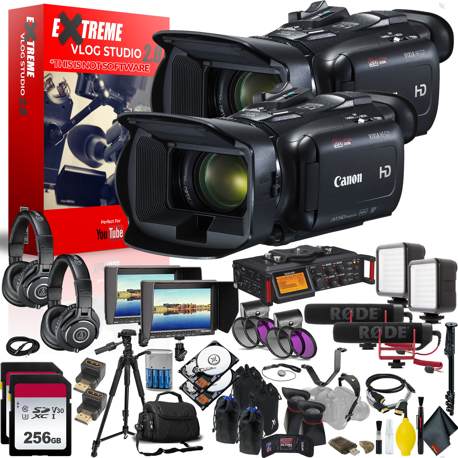 Canon VIXIA HF G21 Full HD Camcorder Extreme Vlogging Studio 2.0 Multi