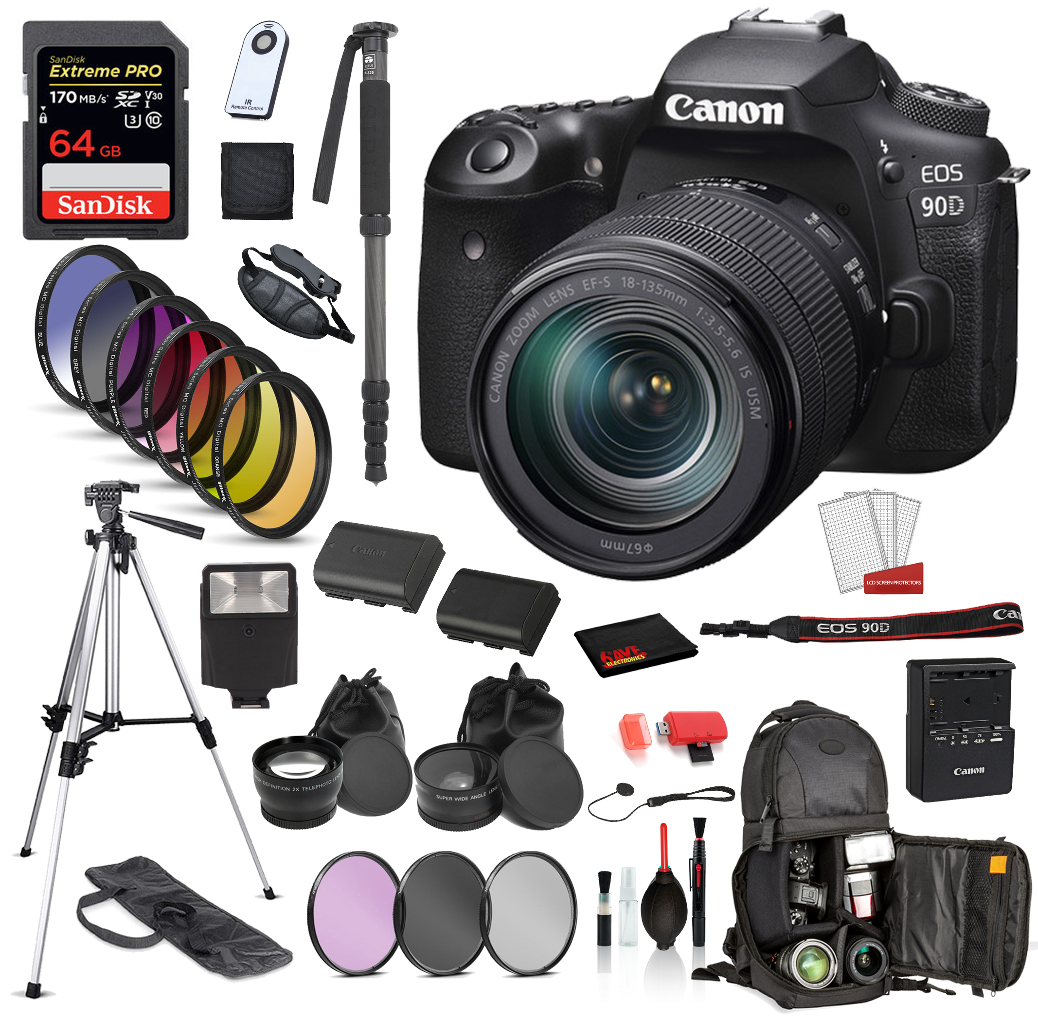  Canon  EOS 90D DSLR  Camera  with 18 135mm Lens  3616C016 