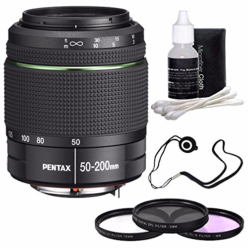 Pentax SMC Pentax DA 50-200mm f/4-5.6 ED WR Zoom Lens + 3 Piece Filter