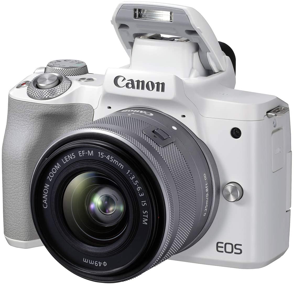 Canon EOS M ホワイト EF-M 15-45mm Canon EOS M50 Mark II + EF-M 15-45mm is STM Kit White