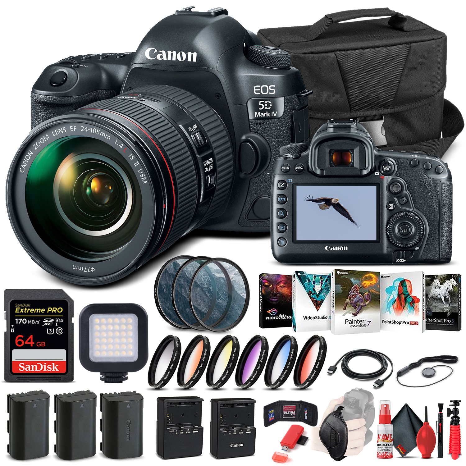 Canon EOS 5D Mark IV Camera W/ 24-105mm f/4L II Lens 1483C010