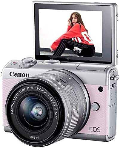 Canon EOS M100 Mirrorless Camera W/ 15-45mm Lens Pink + 64GB Card