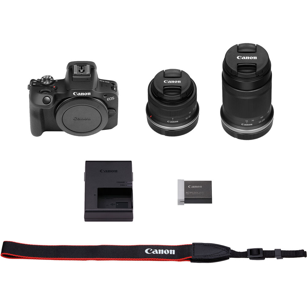 Canon EOS R100 Mirrorless Camera with 18-45mm and 55-210mm Lenses Kit + Filters - Picture 7 of 10