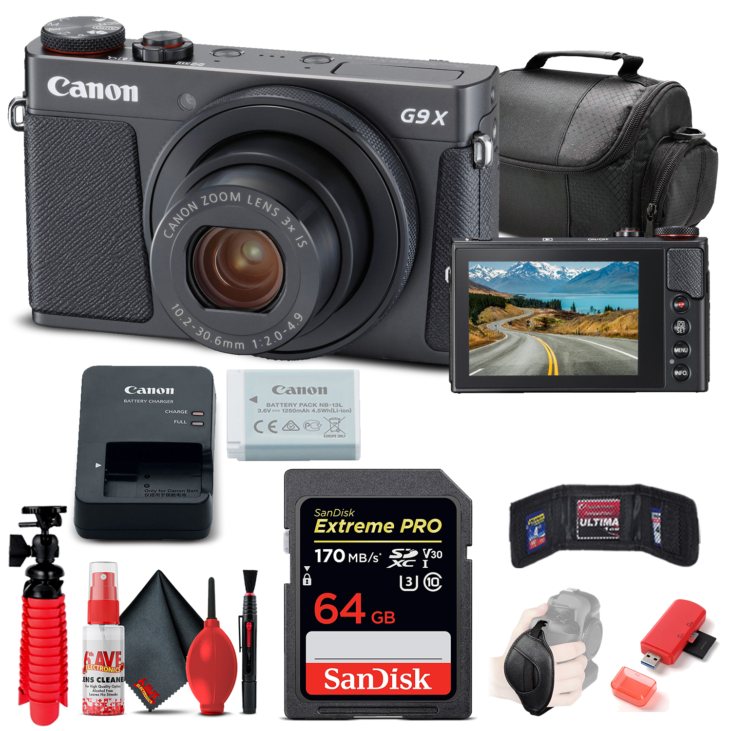 Práctico Peligro damnificados Canon PowerShot G9 X Mark II Digital Camera (1717C001) + 64GB Card + More  13803284928 | eBay