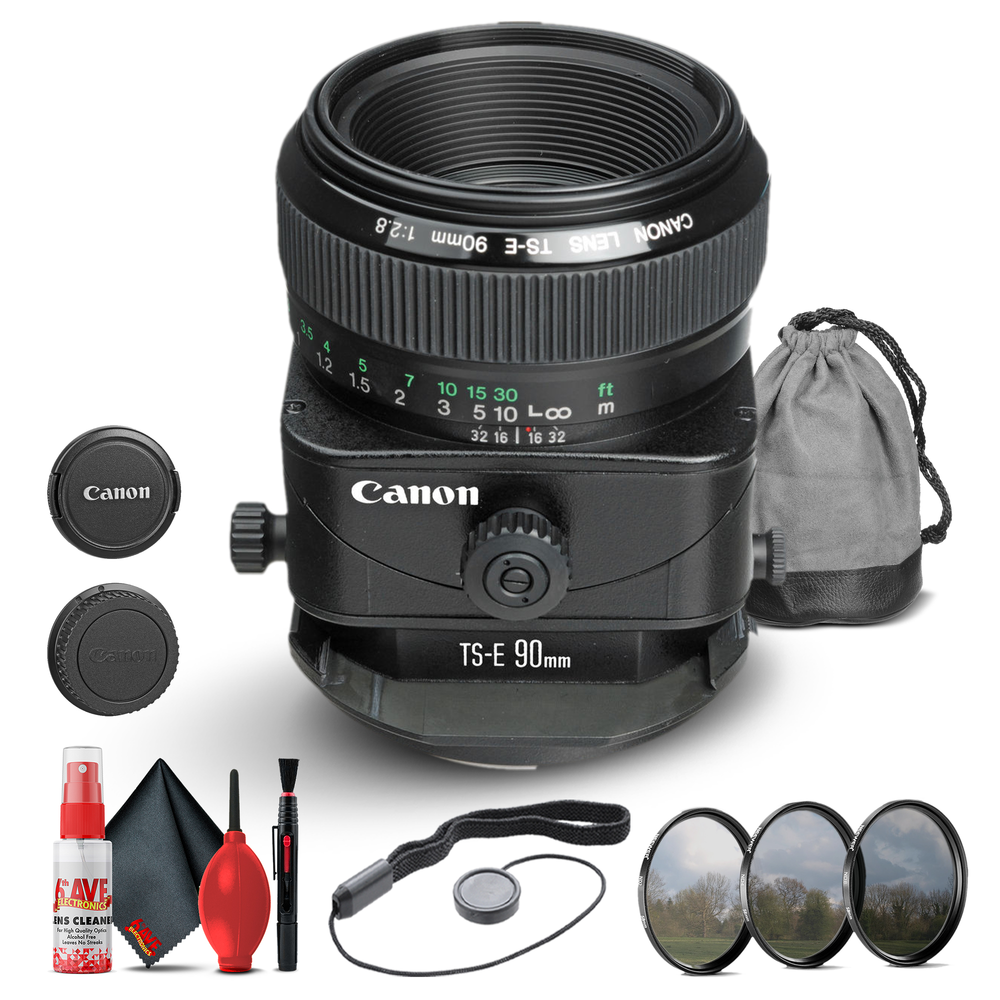 Canon TS-E 90mm f/2.8 Tilt-Shift Lens (2544A003) + Filter + Cap Keeper + More - Picture 1 of 1