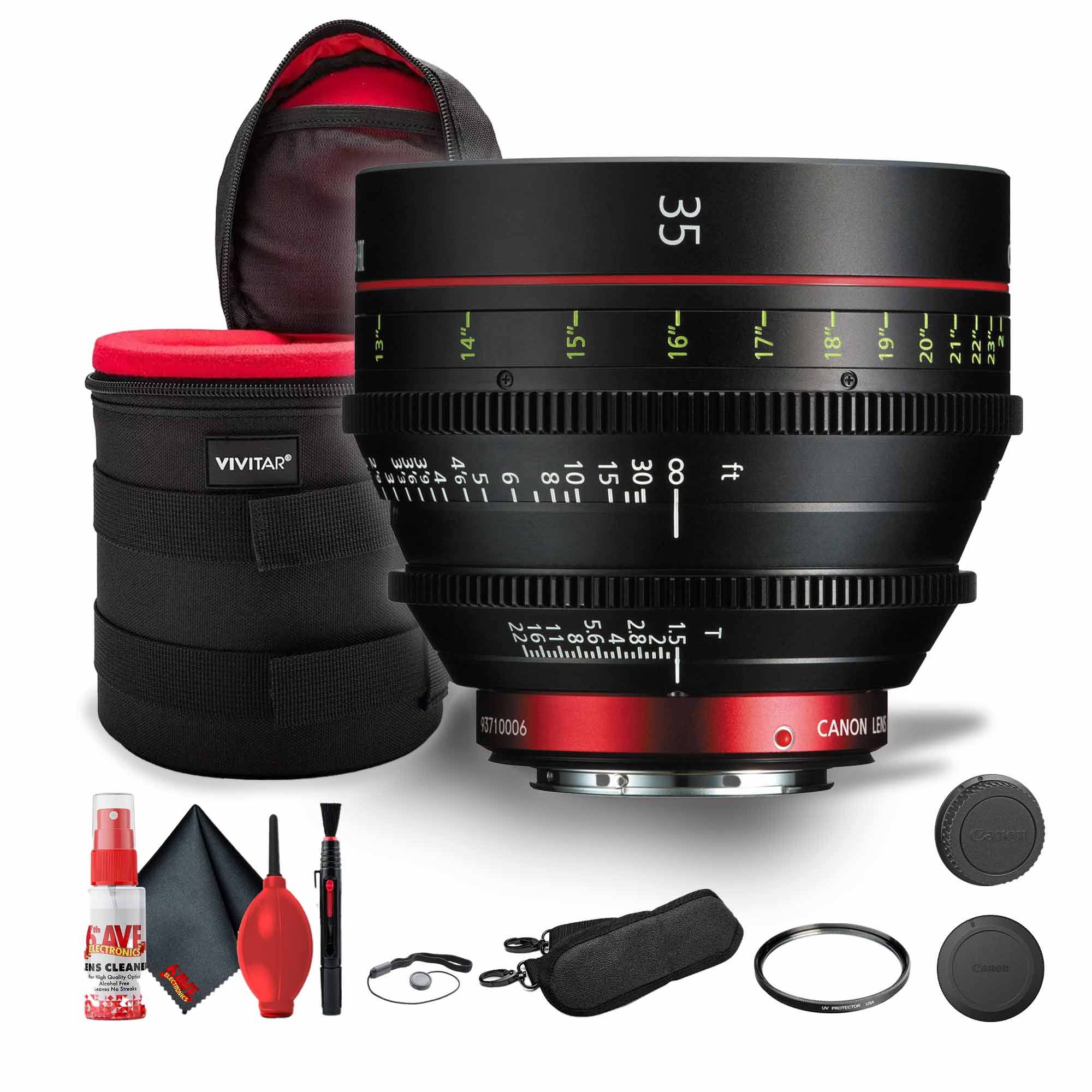 Canon CN-E 35mm T1.5 L F Cinema Lens (EF Mount) + Padded Lens Case + More Bundle