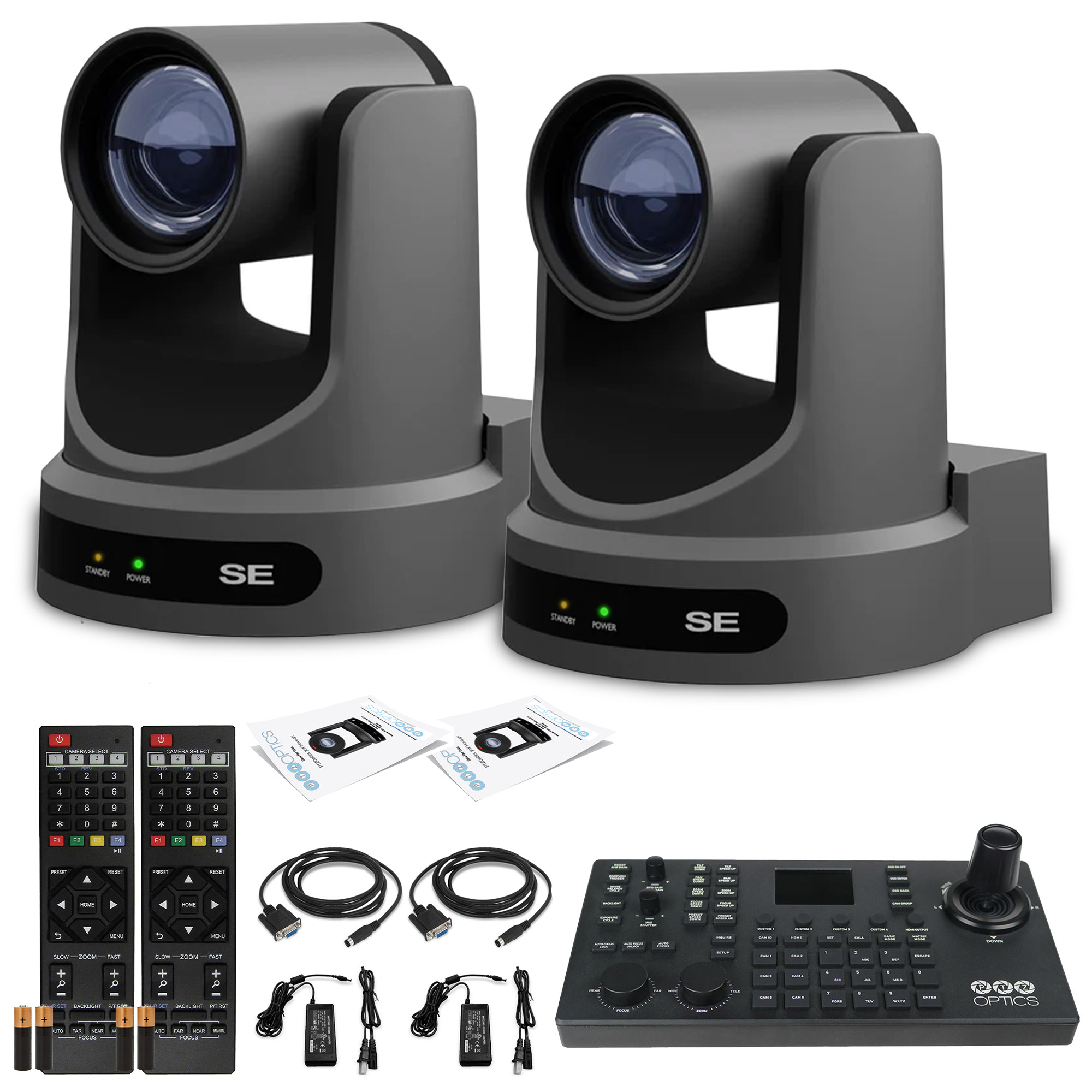 2 x PTZOptics Move SE PTZ Camera with Optical Zoom + SuperJoy PTZ Controller