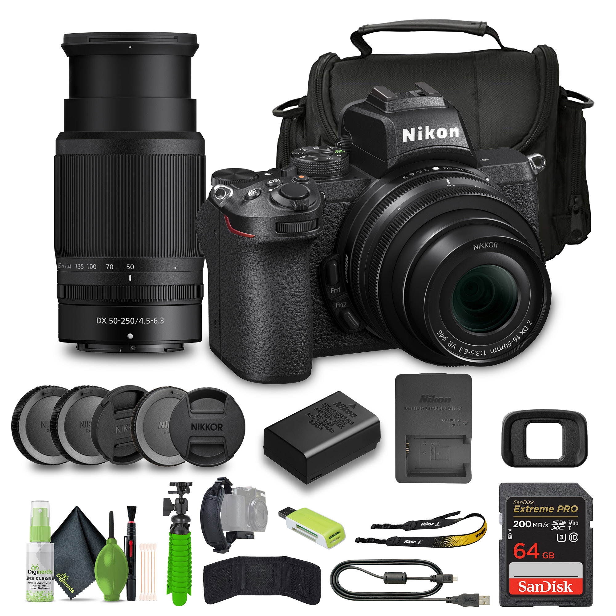 Nikon Z50 Mirrorless Camera with 16-50mm and 50-250mm Lens Bundle - Picture 1 of 9